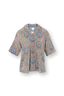 Flora Top Korte Mouw Ornamento Blauw