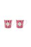 Set/2 Tassen Groß Love Birds Medallion Streifen Rot-Rosa