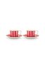 Set/2 Espresso Tasse & Untertasse Love Birds Streifen Rot-Rosa