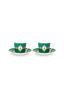 Set/2 Tasse & Untertasse Love Birds Medallion Emerald-Grün