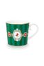 Set/2 Tassen Klein Love Birds Medallion Streifen Emerald-Grün