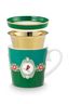 Tea for One Love Birds Medallion Emerald-Green