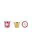 Tea for One Love Birds Medallion Streifen Rot-Rosa