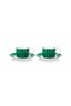 Set/2 Espresso Tasse & Untertasse Love Birds Streifen Emerald-Grün
