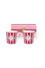 Set/2 Tassen Klein Love Birds Medallion Streifen Rot-Rosa