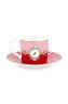 Set/2 Tasse & Untertasse Love Birds Medallion Rot-Rosa