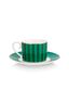 Set/2 Espresso Tasse & Untertasse Love Birds Streifen Emerald-Grün