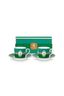 Set/2 Tasse & Untertasse Love Birds Medallion Emerald-Grün