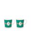 Set/2 Tassen Groß Love Birds Medallion Emerald-Grün