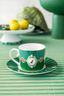Set/2 Tasse & Untertasse Love Birds Medallion Emerald-Grün