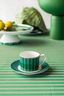 Set/2 Espresso Tasse & Untertasse Love Birds Streifen Emerald-Grün