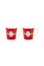 Set/2 Tassen Groß Love Birds Medallion Rot