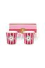 Set/2 Tassen Groß Love Birds Medallion Streifen Rot-Rosa