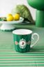 Tea for One Love Birds Medallion Stripes Emerald-Green