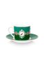 Set/2 Tasse & Untertasse Love Birds Medallion Emerald-Grün