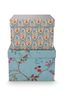 Set/2 Boîte Carré Blooming Tales Bleu-Khaki