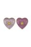 Set/2 Bougeoir Boule en Métal Cœur Lilas