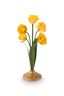 Bougeoir Boule en Métal Fleur Jaune 27.5cm
