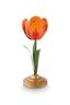 Bougeoir Boule en Métal Tulipe Orange 21cm