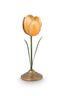 Bougeoir Boule en Métal Tulipe Jaune 21cm