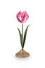 Bougeoir Boule en Métal Tulipe Rose 26cm