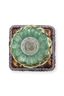 Bougeoir avec Perles en Verre Vert 23.5cm