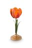 Bougeoir Boule en Métal Tulipe Orange 21cm