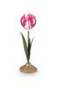 Bougeoir Boule en Métal Tulipe Rose 26cm
