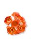 Bougeoir Boule en Métal Fleur Orange 22.5cm