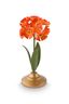 Bougeoir Boule en Métal Fleur Orange 22.5cm