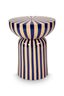 Table d'appoint Métal Bleu/Blanc cassé 44cm