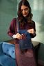 Schultertasche Fenna Klein Il Ricamo Blau
