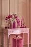 Kerzenhalter Samt Rosa 37cm