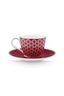 Set/2 Espresso Tassen & Untertassen Blooming Tales Dunkelrot 120ml