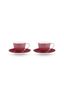 Set/2 Espresso Tassen & Untertassen Blooming Tales Dunkelrot 120ml