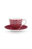 Set/2 Espresso Tassen & Untertassen Blooming Tales Dunkelrot 120ml