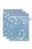 Washcloth Set/3 Jasmin Jacquard Light Blue 16x22cm