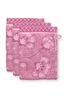 Washcloth Set/3 Jasmin Jacquard Light Pink 16x22cm