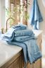 Washcloth Set/3 Jasmin Jacquard Light Blue 16x22cm