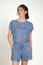 Tatum Top Korte Mouw Bodhi Flower Blauw