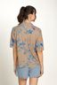 Flora Top Korte Mouw Marigold Blauw