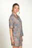 Flora Top Korte Mouw Ornamento Blauw