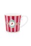 Love Birds Tasse Klein Gestreift Rot/Rosa