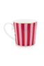 Love Birds Tasse Klein Gestreift Rot/Rosa