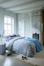 Cushion Moon Flower Light Blue