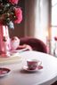 Lot de 2 Tasses et Soucoupes à Expresso Flower Festival Rose Foncé