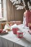 Love Birds Tasse Klein Gestreift Rot/Rosa