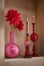 Vase en Métal Moyen Rose 33cm
