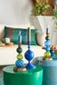 Kaarsenhouder Metalen Bol Marineblauw 24cm