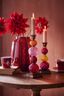 Kaarsenhouder Glas Bead Rood/Geel 30cm